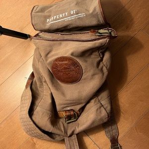 Superdry Brown Canvas with leather trim backpack